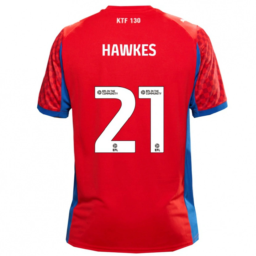 Danxen Mujer Camiseta Josh Hawkes #21 Rojo Azul 2ª Equipación 2025/26 La Camisa