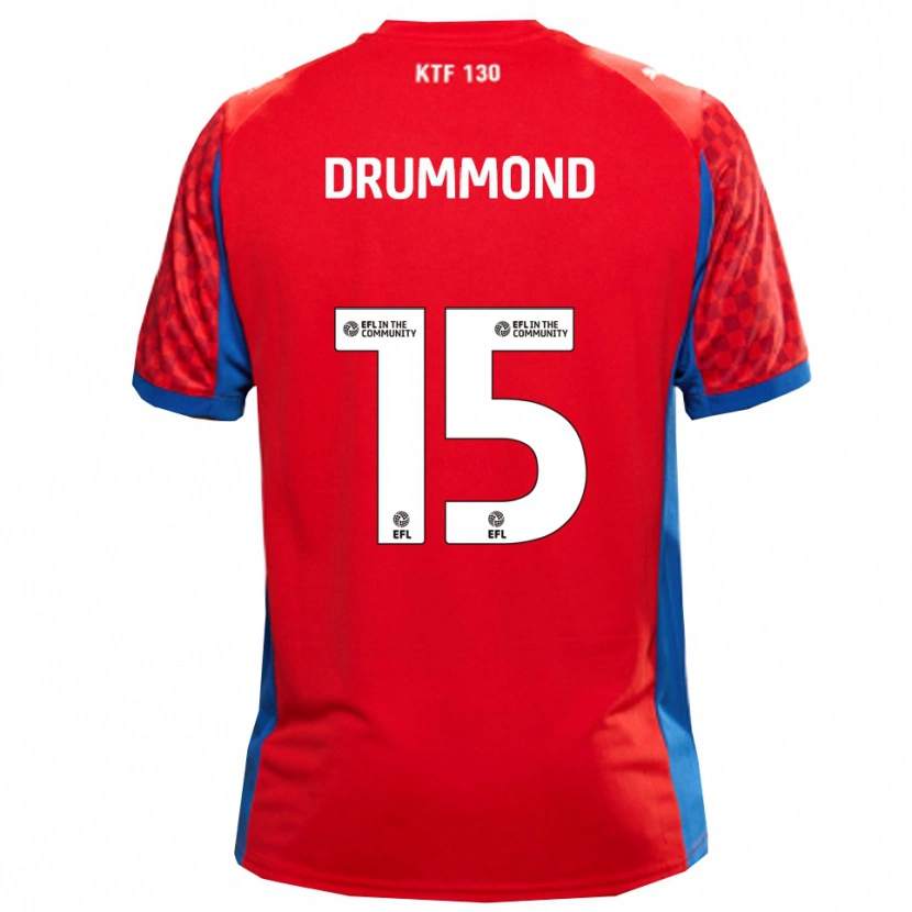 Danxen Mujer Camiseta Kane Drummond #15 Rojo Azul 2ª Equipación 2025/26 La Camisa