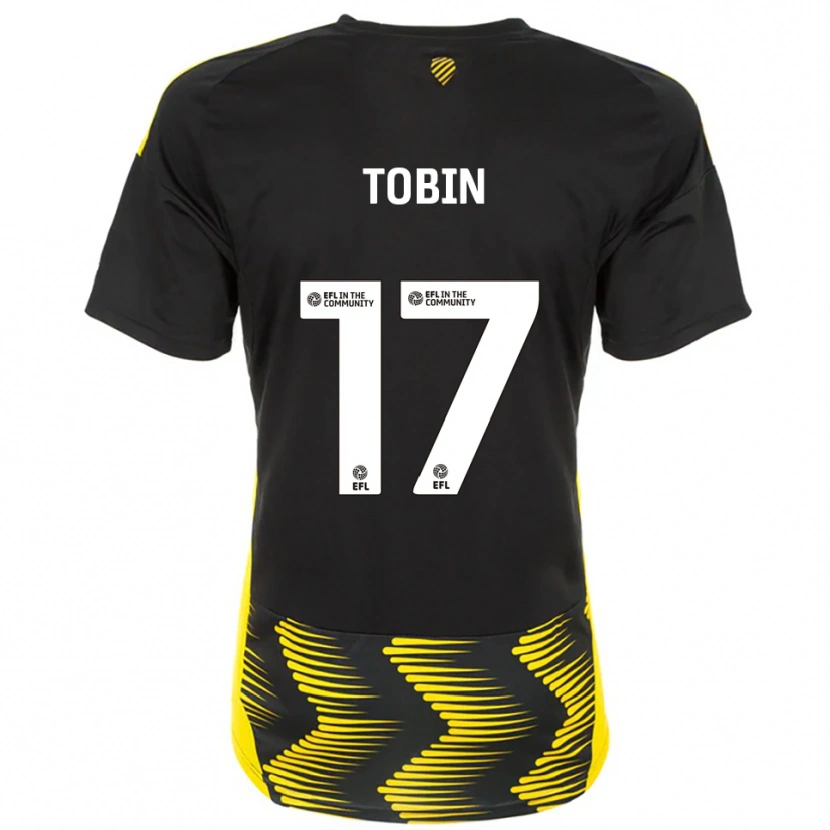 Danxen Mujer Camiseta Laura Tobin #17 Negro Amarillo 2ª Equipación 2025/26 La Camisa