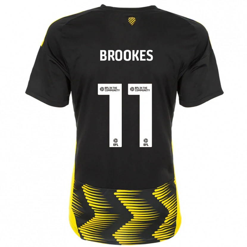 Danxen Mujer Camiseta Evie Brookes #11 Negro Amarillo 2ª Equipación 2025/26 La Camisa