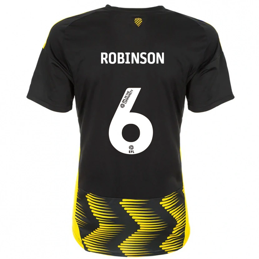 Danxen Mujer Camiseta Lily Robinson #6 Negro Amarillo 2ª Equipación 2025/26 La Camisa
