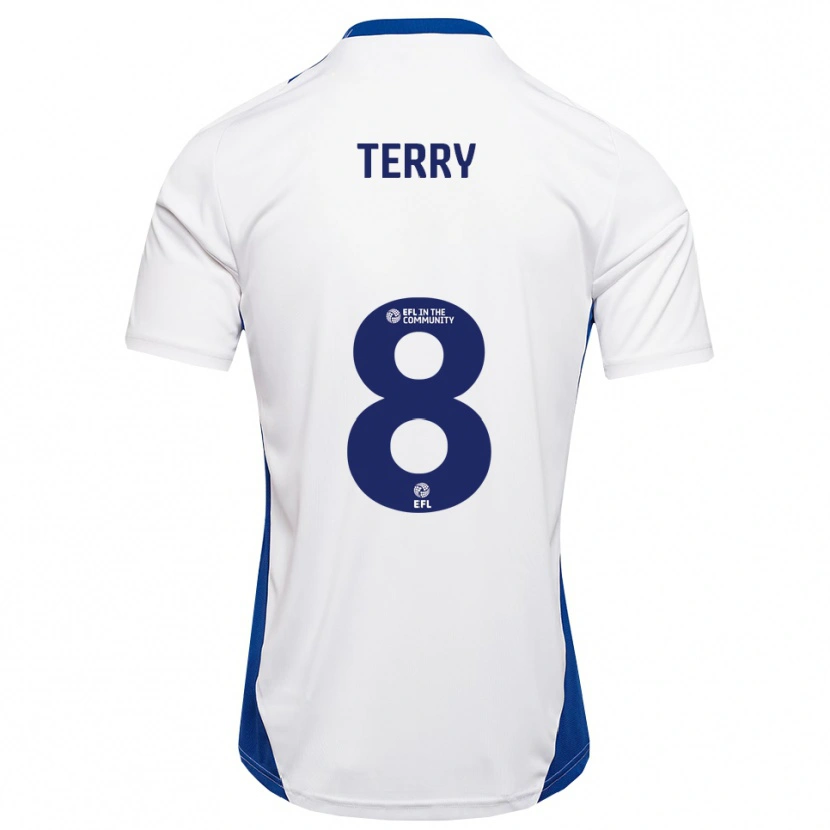 Danxen Mujer Camiseta Josh Terry #8 Blanco Azul 2ª Equipación 2025/26 La Camisa