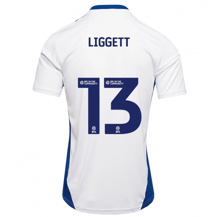 Danxen Mujer Camiseta Lacy Liggett #13 Blanco Azul 2ª Equipación 2025/26 La Camisa