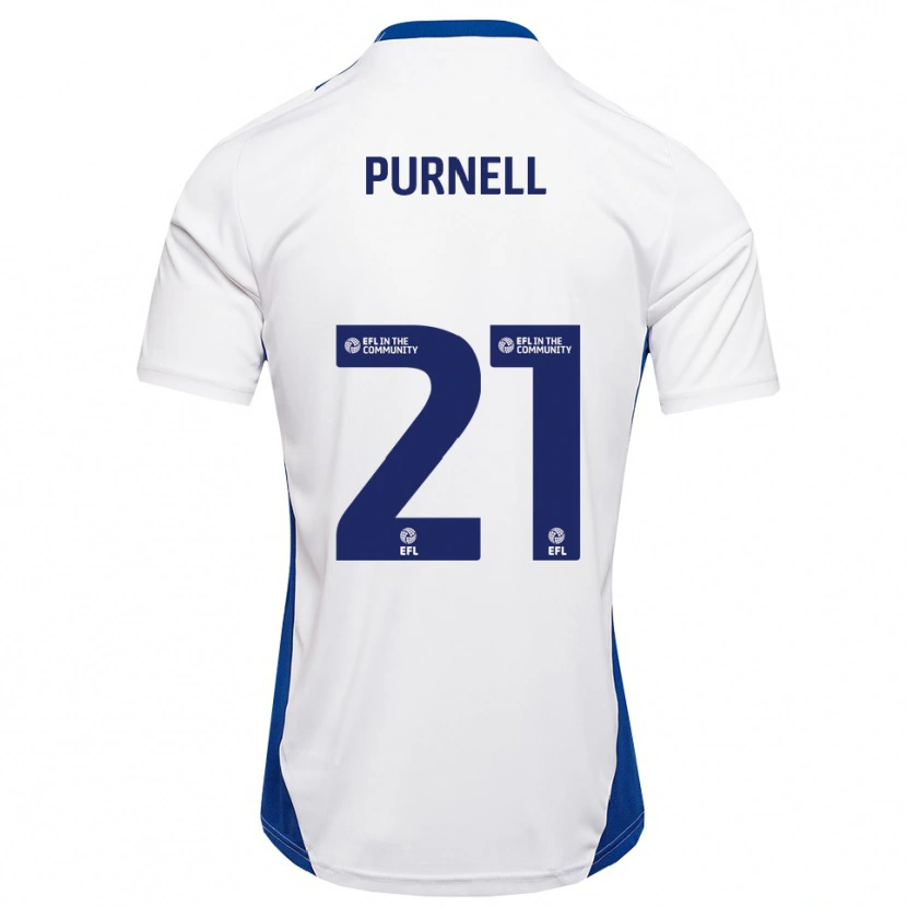 Danxen Mujer Camiseta Grace Purnell #21 Blanco Azul 2ª Equipación 2025/26 La Camisa
