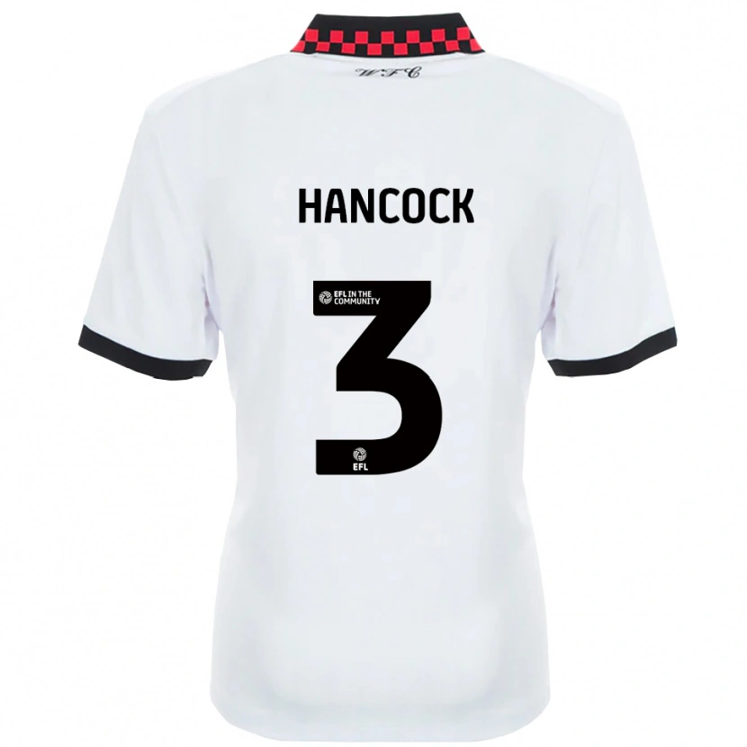 Danxen Mujer Camiseta Mason Hancock #3 Blanco Negro 2ª Equipación 2025/26 La Camisa