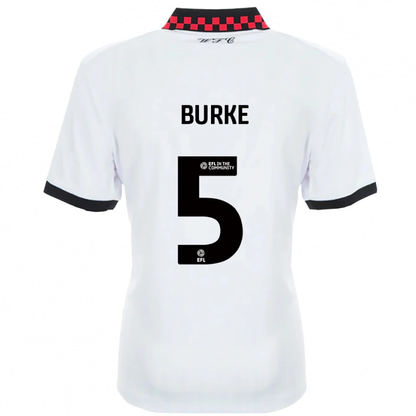 Danxen Mujer Camiseta Harrison Burke #5 Blanco Negro 2ª Equipación 2025/26 La Camisa