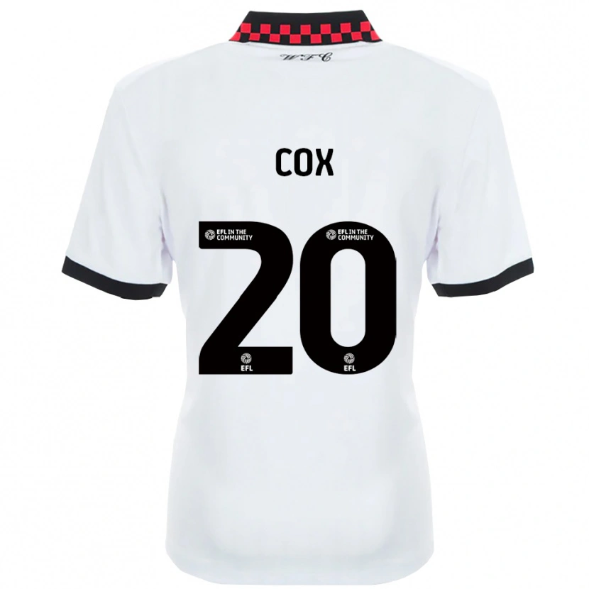 Danxen Mujer Camiseta Daniel Cox #20 Blanco Negro 2ª Equipación 2025/26 La Camisa