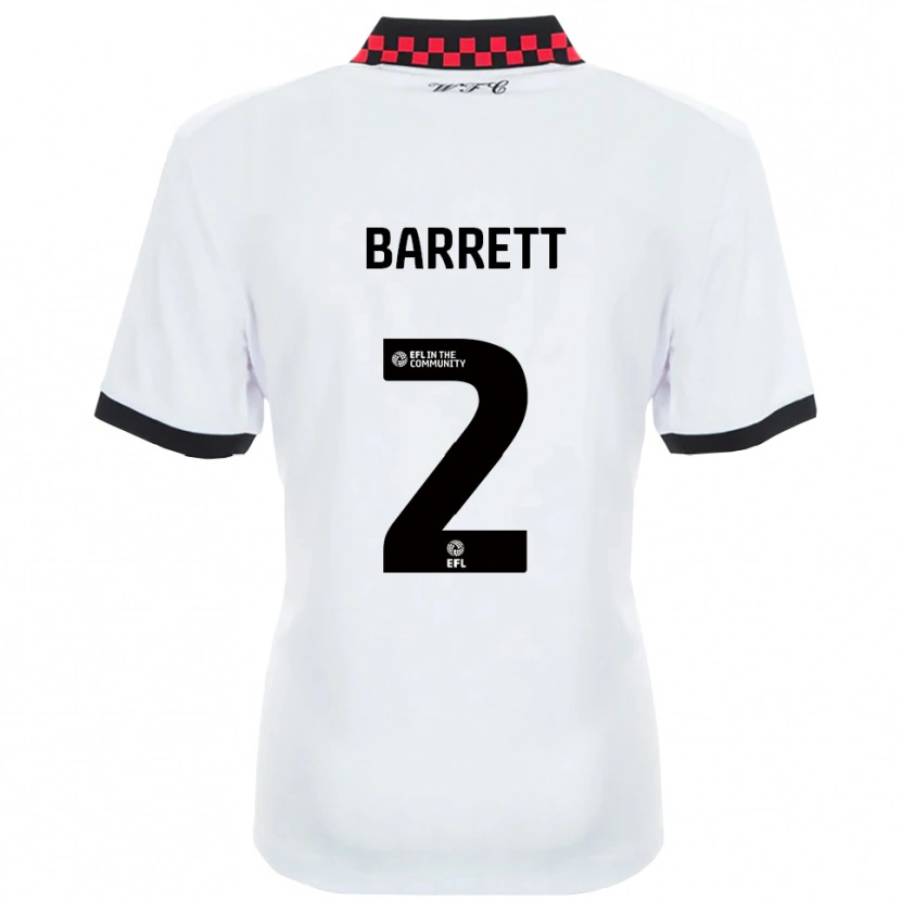 Danxen Mujer Camiseta Connor Barrett #2 Blanco Negro 2ª Equipación 2025/26 La Camisa