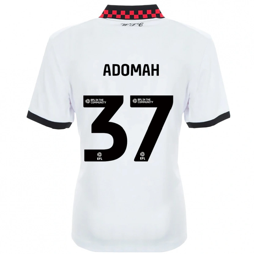 Danxen Mujer Camiseta Albert Adomah #37 Blanco Negro 2ª Equipación 2025/26 La Camisa