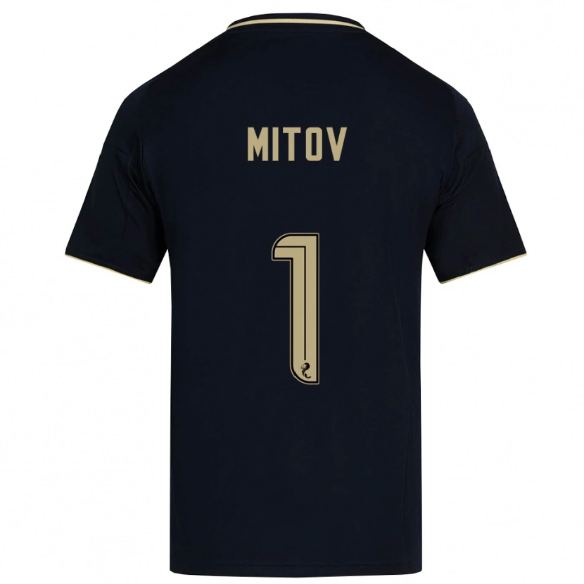 Danxen Mujer Camiseta Dimitar Mitov #1 Azul Marino Dorado 2ª Equipación 2025/26 La Camisa