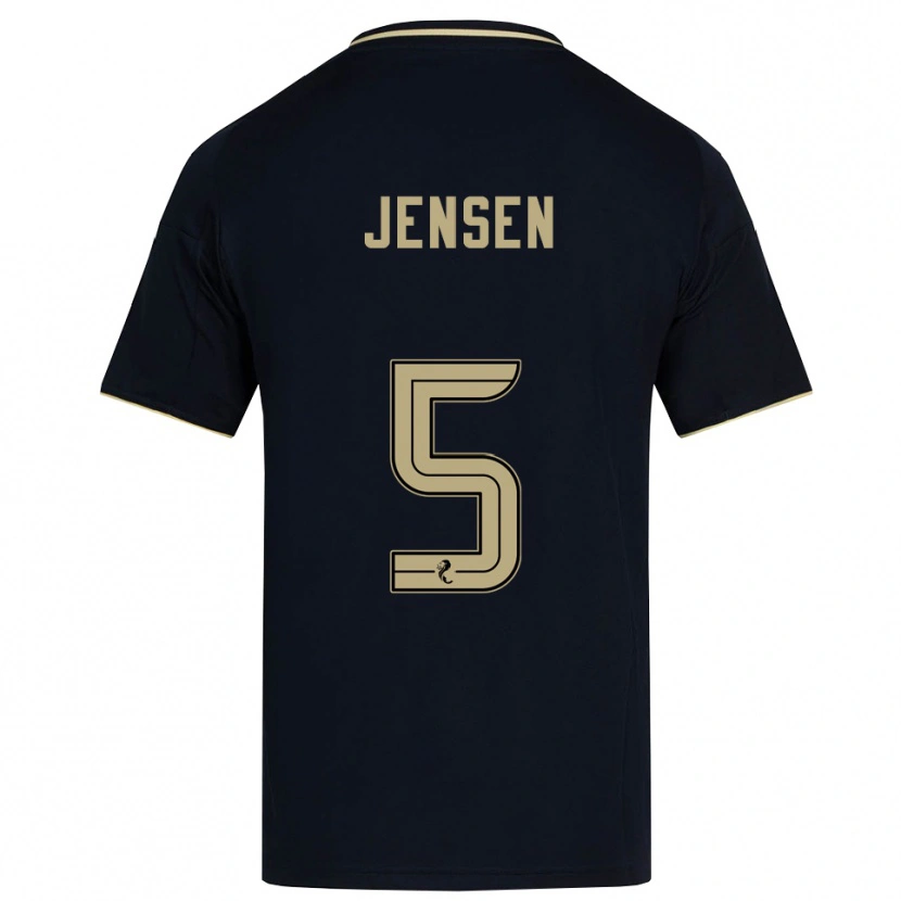 Danxen Mujer Camiseta Richard Jensen #5 Azul Marino Dorado 2ª Equipación 2025/26 La Camisa