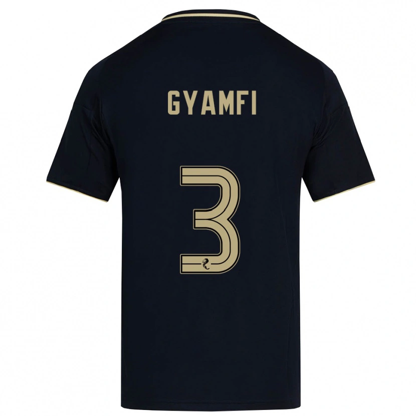 Danxen Mujer Camiseta Emmanuel Gyamfi #3 Azul Marino Dorado 2ª Equipación 2025/26 La Camisa