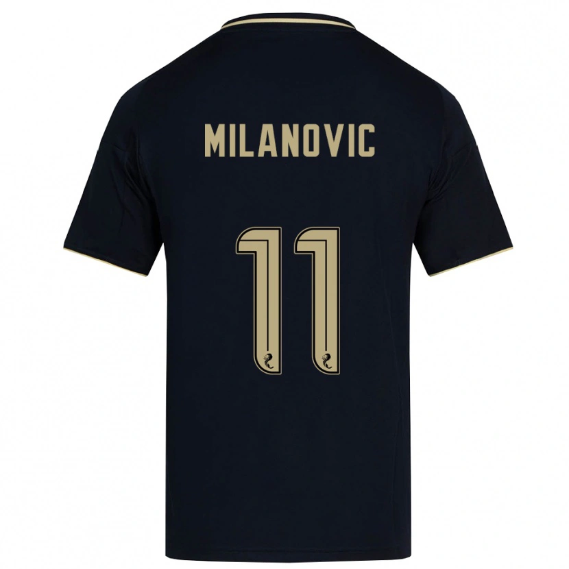 Danxen Mujer Camiseta Nicolas Milanovic #11 Azul Marino Dorado 2ª Equipación 2025/26 La Camisa
