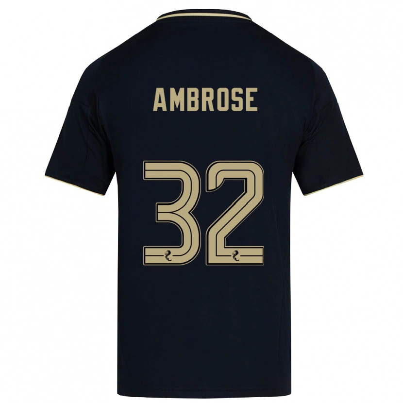 Danxen Mujer Camiseta Peter Ambrose #32 Azul Marino Dorado 2ª Equipación 2025/26 La Camisa