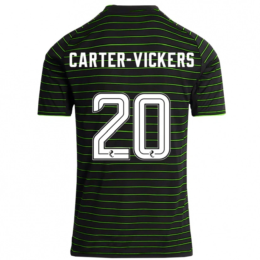 Danxen Mujer Camiseta Cameron Carter-Vickers #20 Negro Verde 2ª Equipación 2025/26 La Camisa