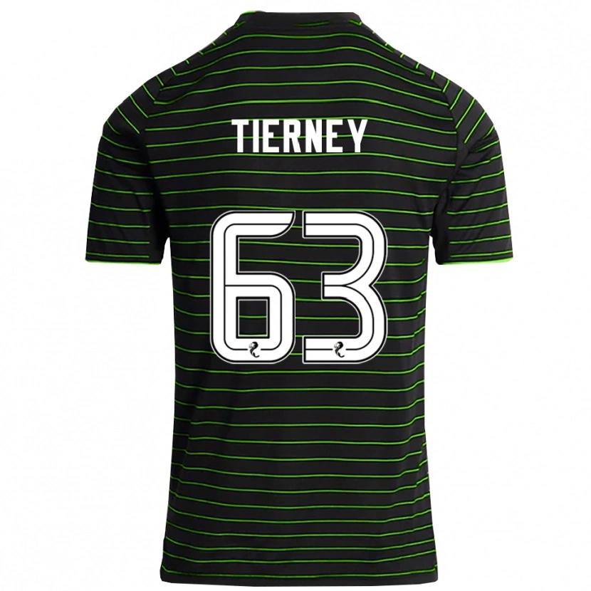 Danxen Mujer Camiseta Kieran Tierney #63 Negro Verde 2ª Equipación 2025/26 La Camisa