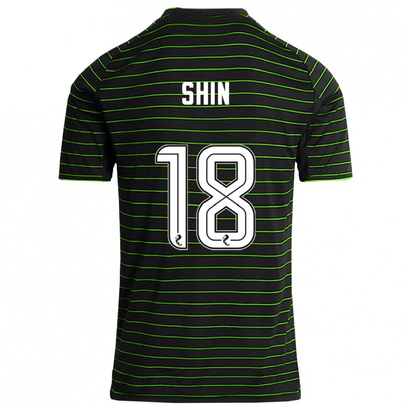 Danxen Mujer Camiseta Shin Yamada #18 Negro Verde 2ª Equipación 2025/26 La Camisa