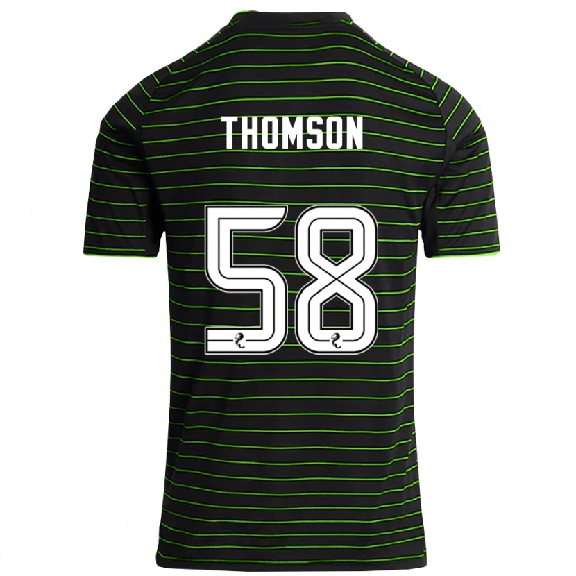 Danxen Mujer Camiseta Corey Thomson #58 Negro Verde 2ª Equipación 2025/26 La Camisa