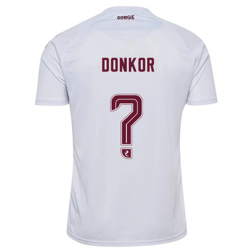 Danxen Mujer Camiseta Jaedon Donkor #0 Blanco Borgoña 2ª Equipación 2025/26 La Camisa