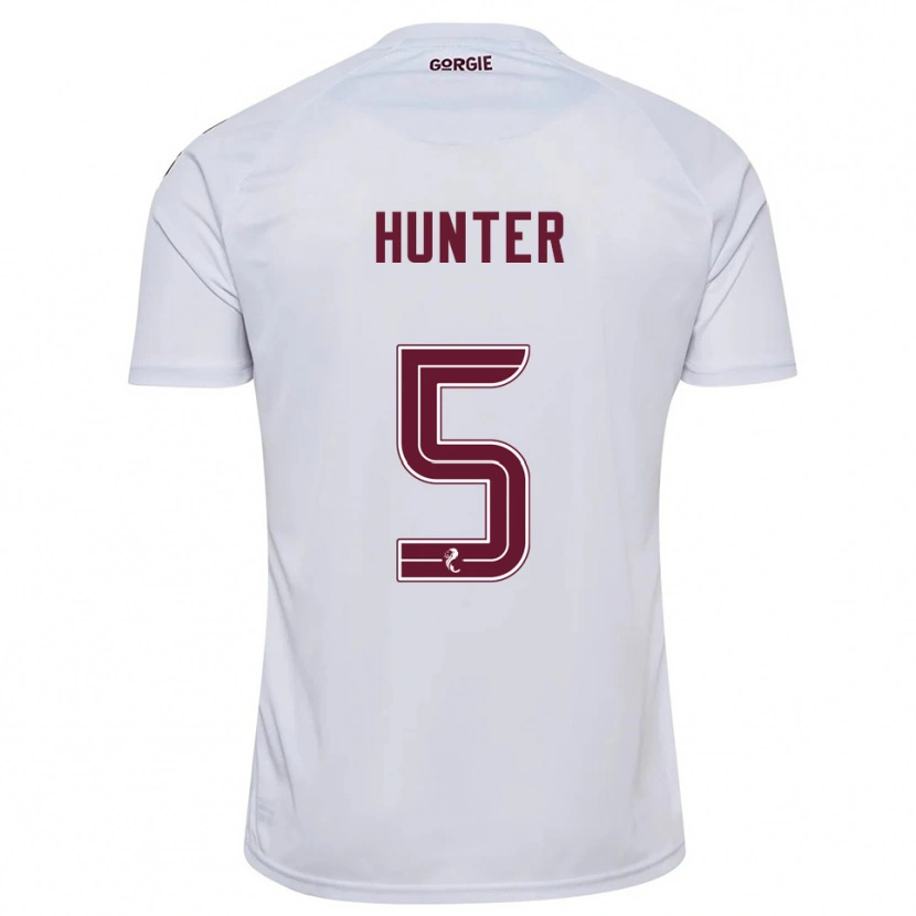 Danxen Mujer Camiseta Georgia Hunter #5 Blanco Borgoña 2ª Equipación 2025/26 La Camisa