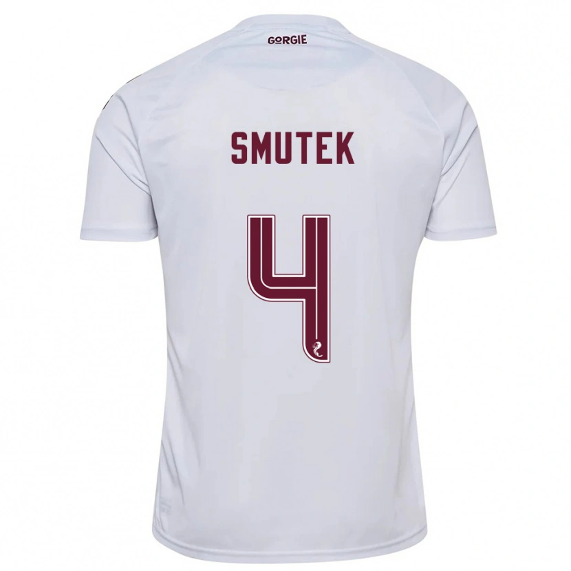 Danxen Mujer Camiseta Kai Smutek #4 Blanco Borgoña 2ª Equipación 2025/26 La Camisa