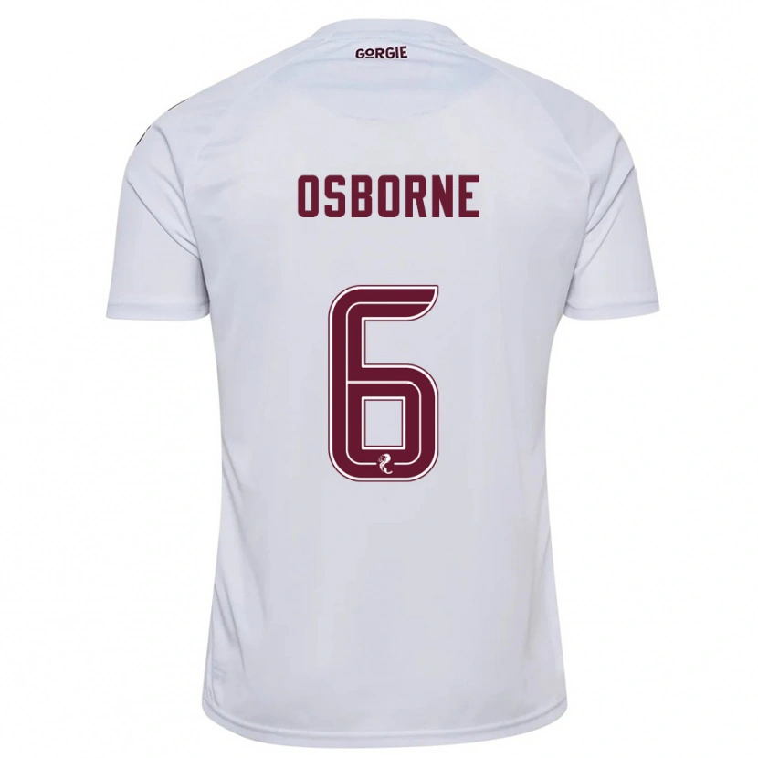 Danxen Mujer Camiseta Alfie Osborne #6 Blanco Borgoña 2ª Equipación 2025/26 La Camisa