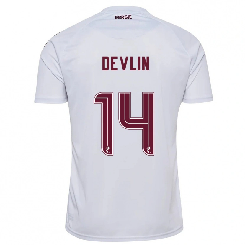 Danxen Mujer Camiseta Cammy Devlin #14 Blanco Borgoña 2ª Equipación 2025/26 La Camisa