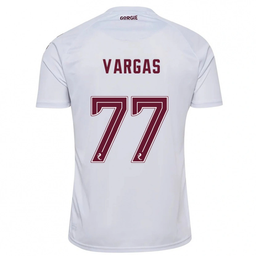 Danxen Mujer Camiseta Kenneth Vargas #77 Blanco Borgoña 2ª Equipación 2025/26 La Camisa