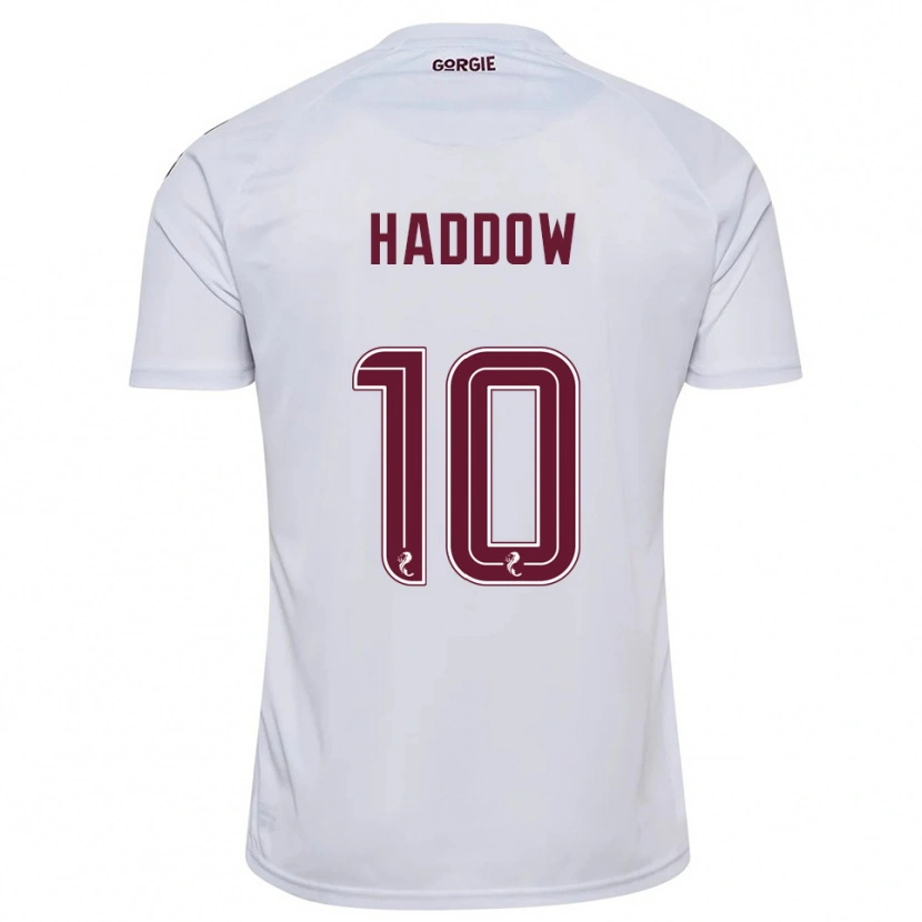 Danxen Mujer Camiseta Aiden Haddow #10 Blanco Borgoña 2ª Equipación 2025/26 La Camisa