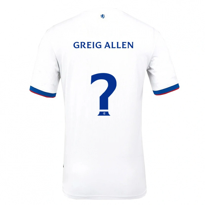 Danxen Mujer Camiseta Greig Allen #0 Blanco Rojo Azul 2ª Equipación 2025/26 La Camisa