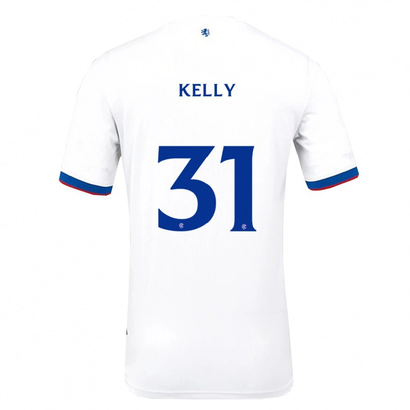 Danxen Mujer Camiseta Liam Kelly #31 Blanco Rojo Azul 2ª Equipación 2025/26 La Camisa