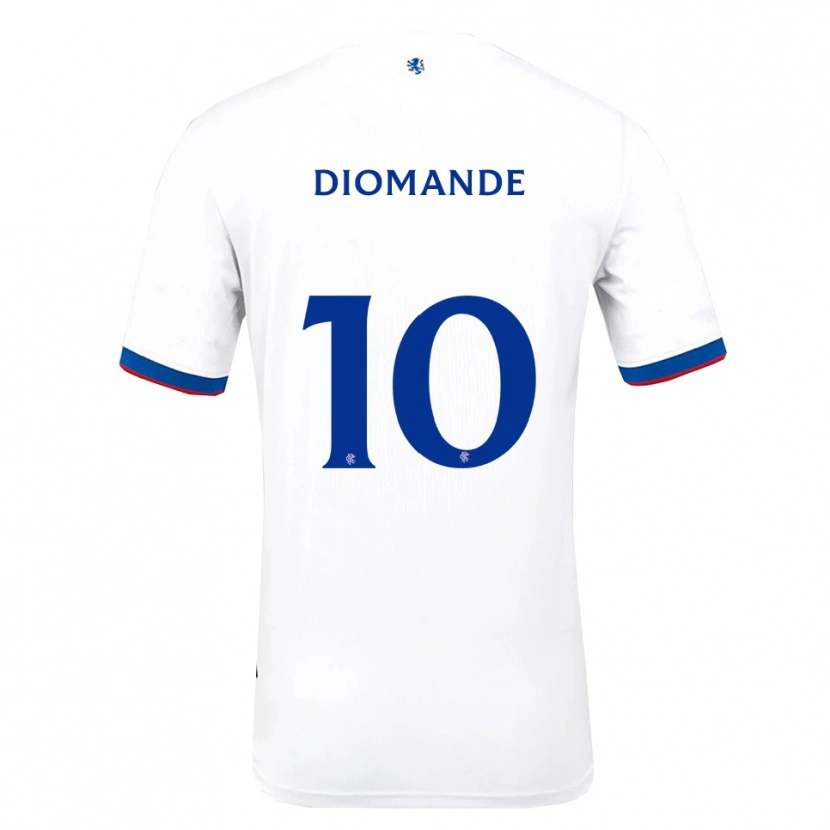Danxen Mujer Camiseta Mohamed Diomandé #10 Blanco Rojo Azul 2ª Equipación 2025/26 La Camisa
