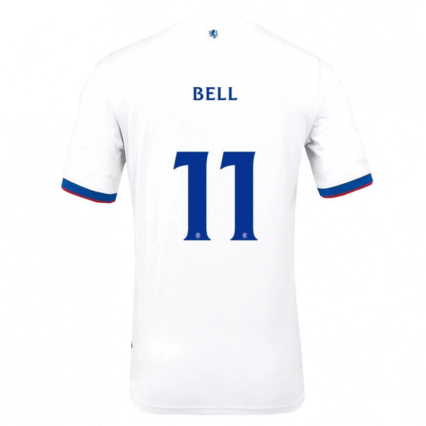 Danxen Mujer Camiseta Megan Bell #11 Blanco Rojo Azul 2ª Equipación 2025/26 La Camisa