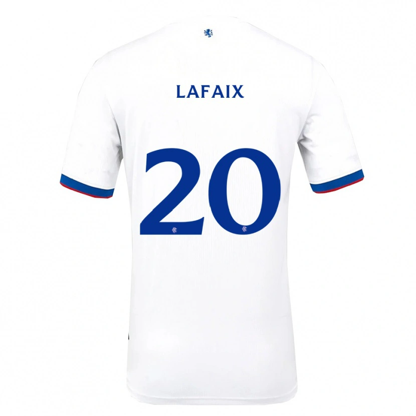 Danxen Mujer Camiseta Camille Lafaix #20 Blanco Rojo Azul 2ª Equipación 2025/26 La Camisa