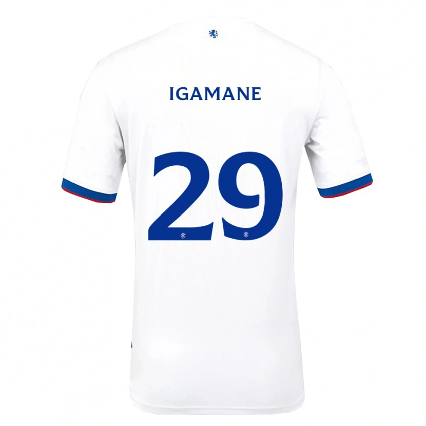 Danxen Mujer Camiseta Hamza Igamane #29 Blanco Rojo Azul 2ª Equipación 2025/26 La Camisa