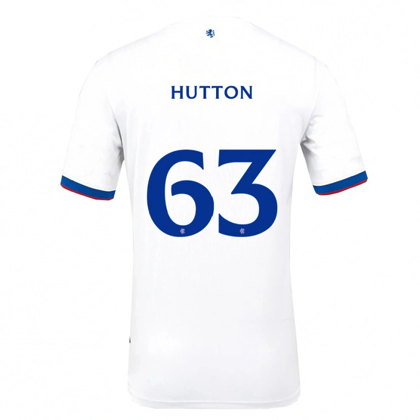 Danxen Mujer Camiseta Zander Hutton #63 Blanco Rojo Azul 2ª Equipación 2025/26 La Camisa