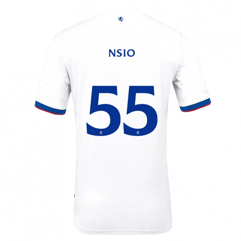 Danxen Mujer Camiseta Paul Nsio #55 Blanco Rojo Azul 2ª Equipación 2025/26 La Camisa
