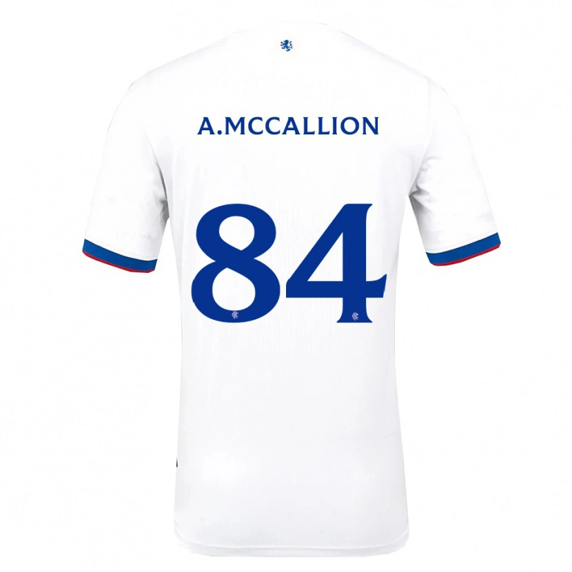 Danxen Mujer Camiseta Aiden Mccallion #84 Blanco Rojo Azul 2ª Equipación 2025/26 La Camisa