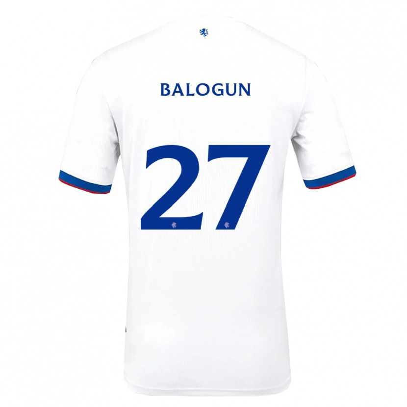 Danxen Mujer Camiseta Leon Balogun #27 Blanco Rojo Azul 2ª Equipación 2025/26 La Camisa