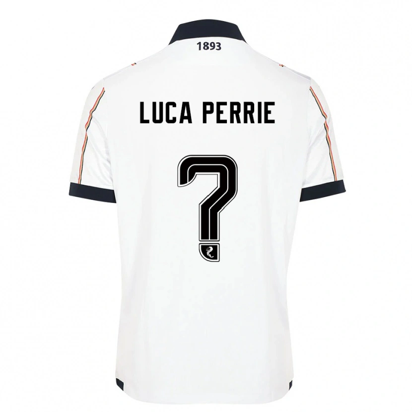 Danxen Mujer Camiseta Luca Perrie #0 Blanco Azul Marino Rojo 2ª Equipación 2025/26 La Camisa