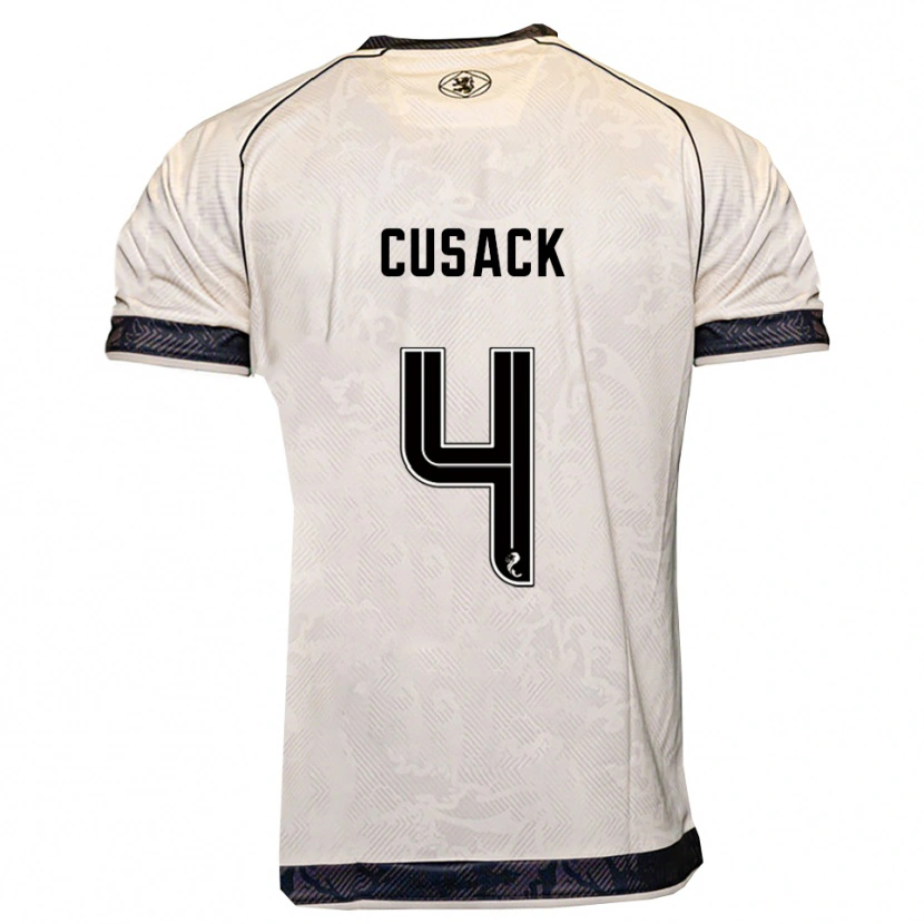 Danxen Mujer Camiseta Abbie Cusack #4 Blanco Negro 2ª Equipación 2025/26 La Camisa