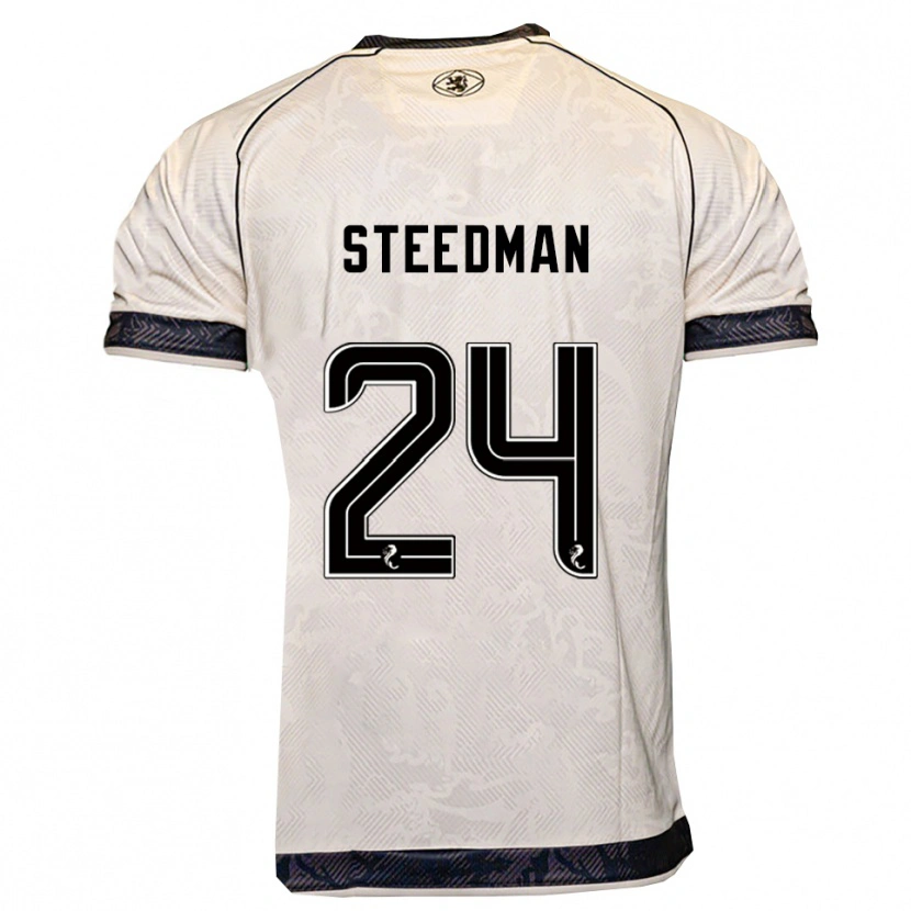 Danxen Mujer Camiseta Laura Steedman #24 Blanco Negro 2ª Equipación 2025/26 La Camisa