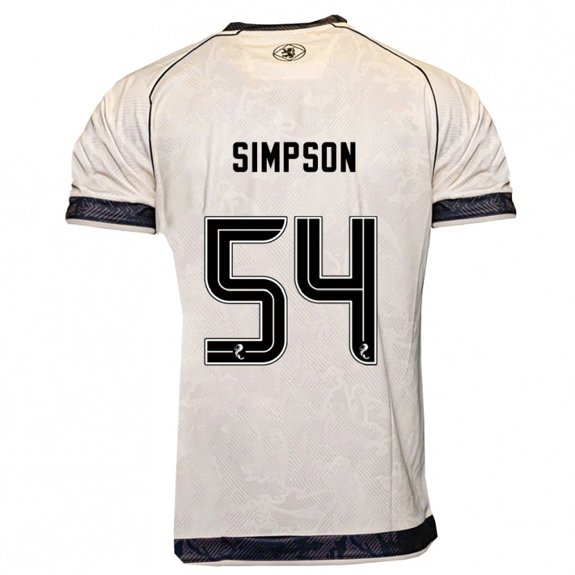 Danxen Mujer Camiseta Finlay Simpson #54 Blanco Negro 2ª Equipación 2025/26 La Camisa