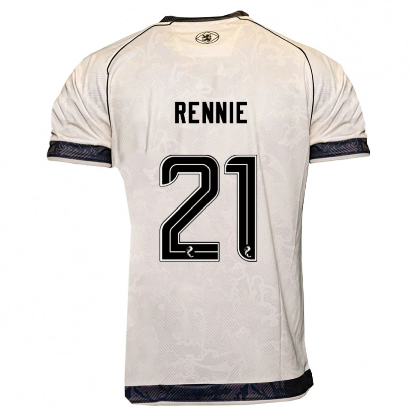 Danxen Mujer Camiseta Beth Rennie #21 Blanco Negro 2ª Equipación 2025/26 La Camisa