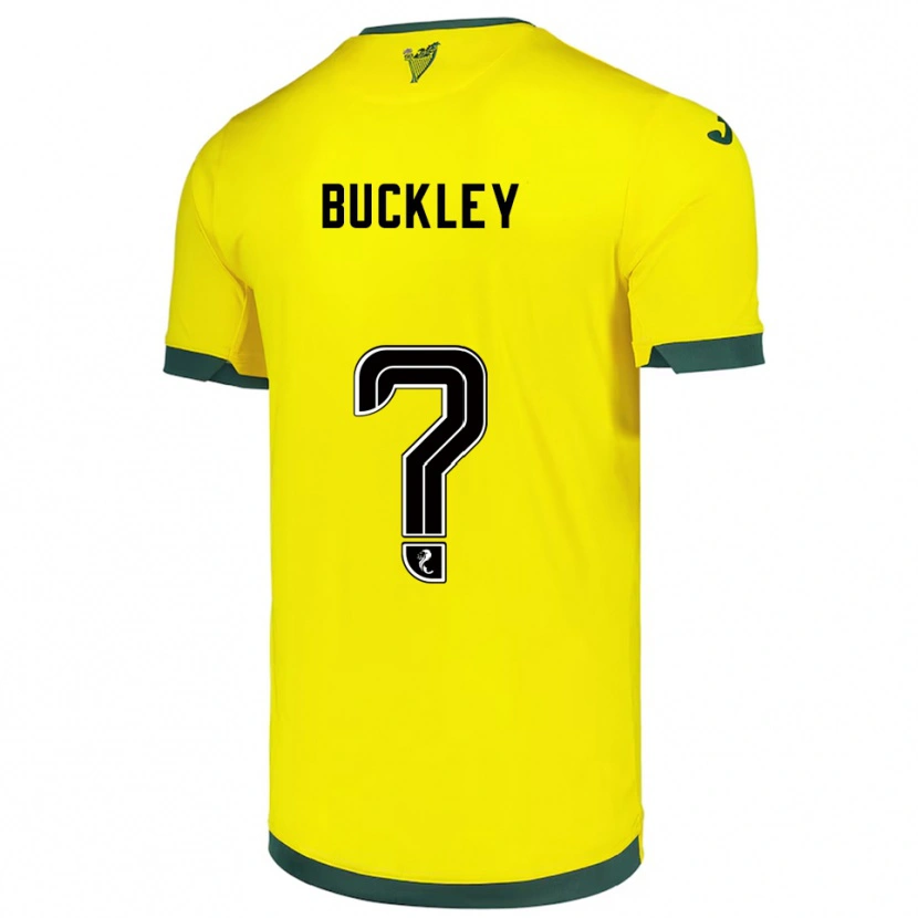 Danxen Mujer Camiseta Adam Buckley #0 Amarillo Verde 2ª Equipación 2025/26 La Camisa