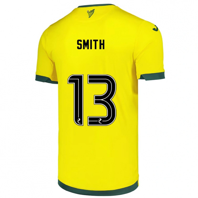 Danxen Mujer Camiseta Jordan Smith #13 Amarillo Verde 2ª Equipación 2025/26 La Camisa