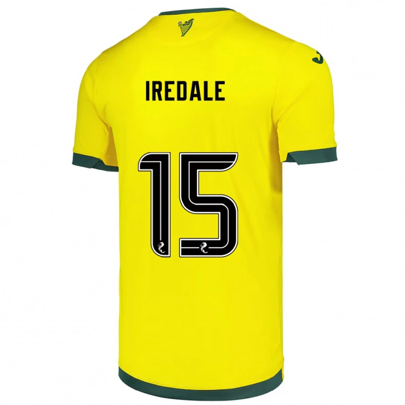 Danxen Mujer Camiseta Jack Iredale #15 Amarillo Verde 2ª Equipación 2025/26 La Camisa