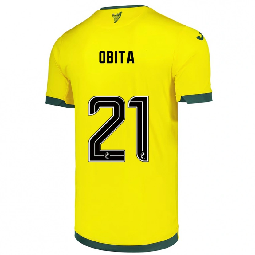 Danxen Mujer Camiseta Jordan Obita #21 Amarillo Verde 2ª Equipación 2025/26 La Camisa
