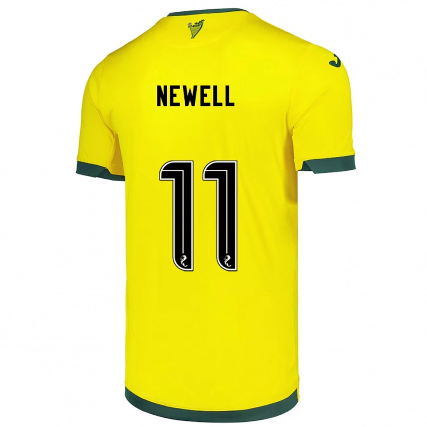 Danxen Mujer Camiseta Joe Newell #11 Amarillo Verde 2ª Equipación 2025/26 La Camisa