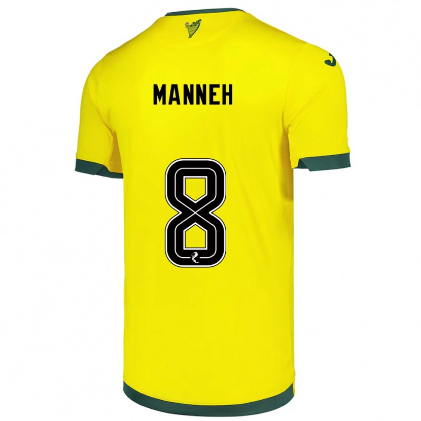 Danxen Mujer Camiseta Alasana Manneh #8 Amarillo Verde 2ª Equipación 2025/26 La Camisa